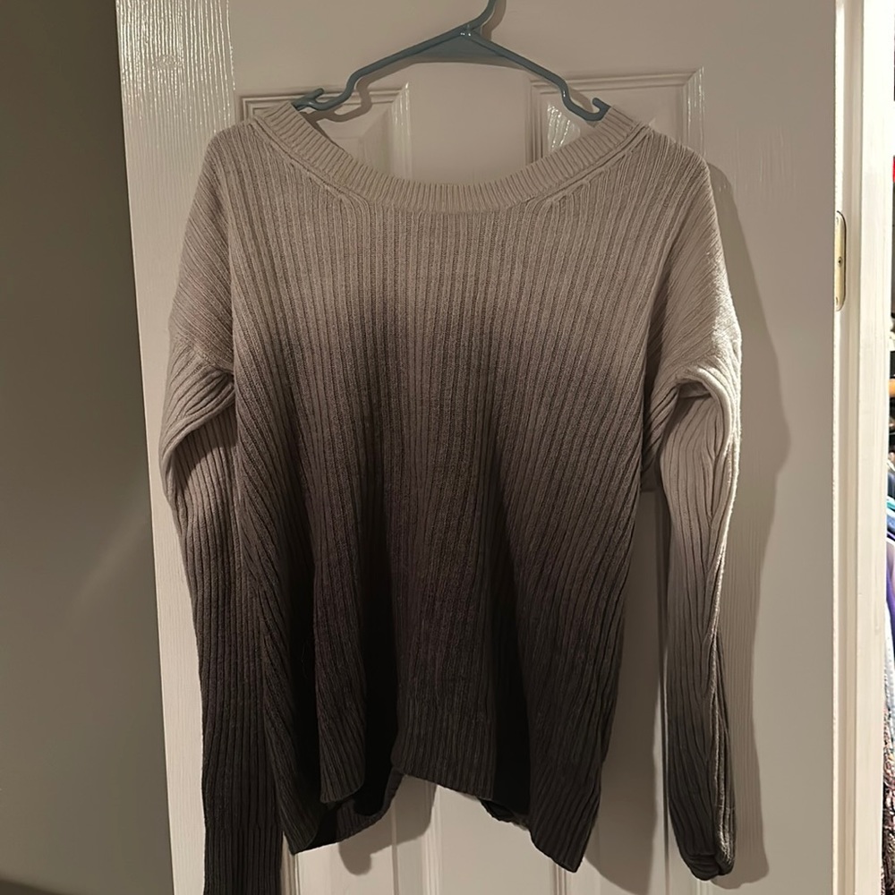 Grey ombré open back sweater